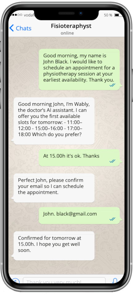 Whatsapp AI assistant - Prenota le visite automaticamente